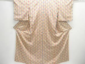 大正ロマン　矢羽根絣織り出しお召着物